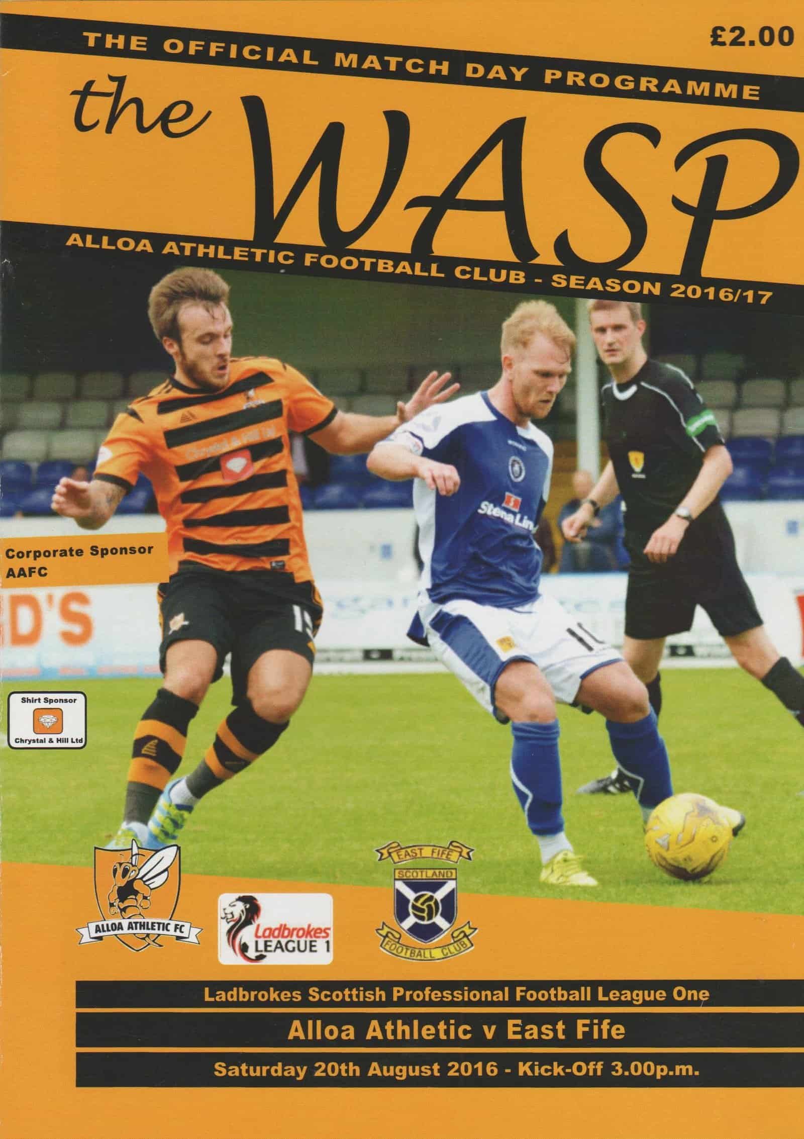 Alloa Athletic v East Fife  20-Aug-2016