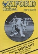 Oxford United v Exeter City  30-Oct-1982