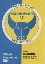 Oxford United v Gillingham  07-Nov-1979