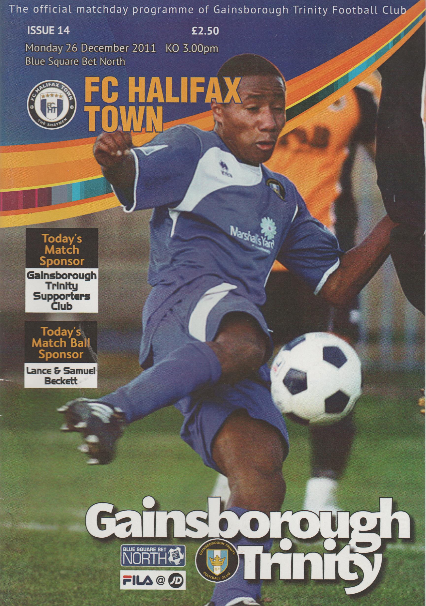 Gainsborough Trinity v FC Halifax Town 26-Dec-2011
