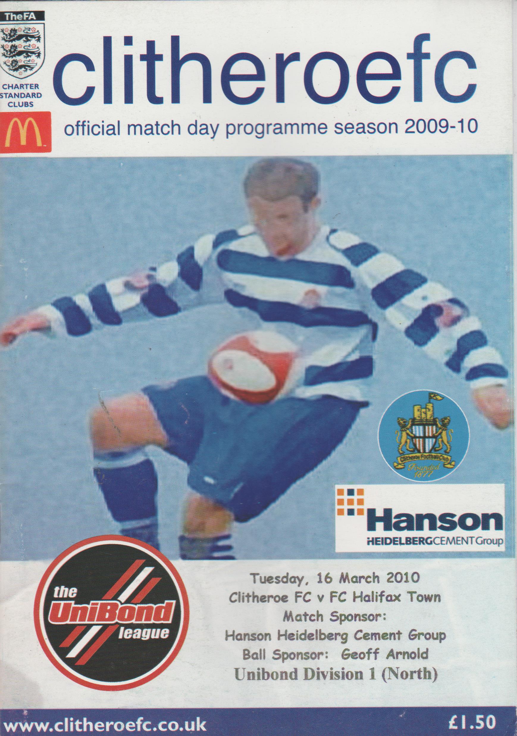 Clitheroe v FC Halifax Town 16-Mar-2010