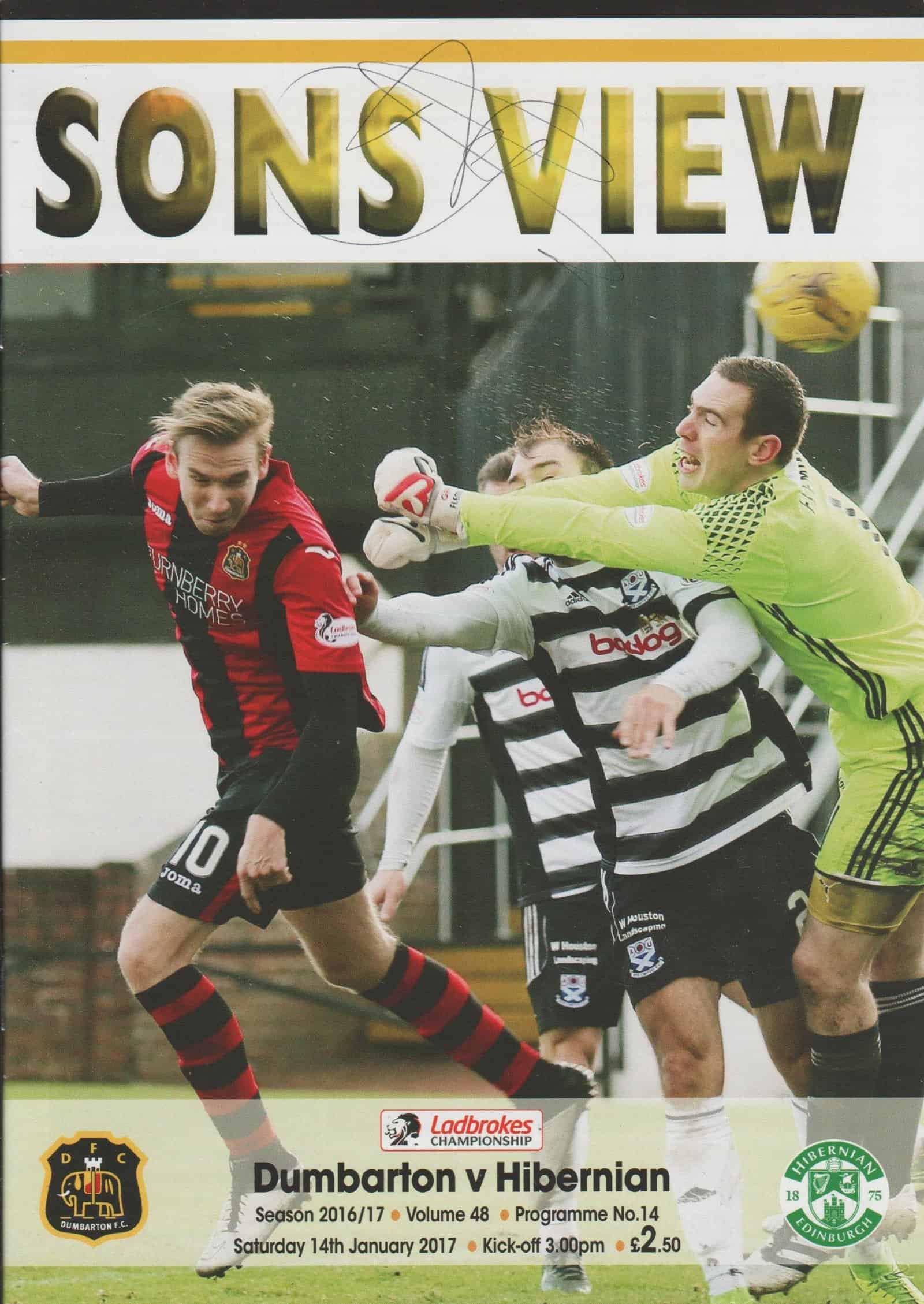 Dumbarton v Hibernian   14-Jan-2017