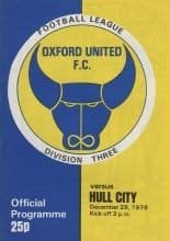 Oxford United v Hull City  29-Dec-1979