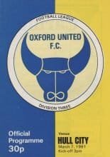 Oxford United v Hull City   07-Mar-1981