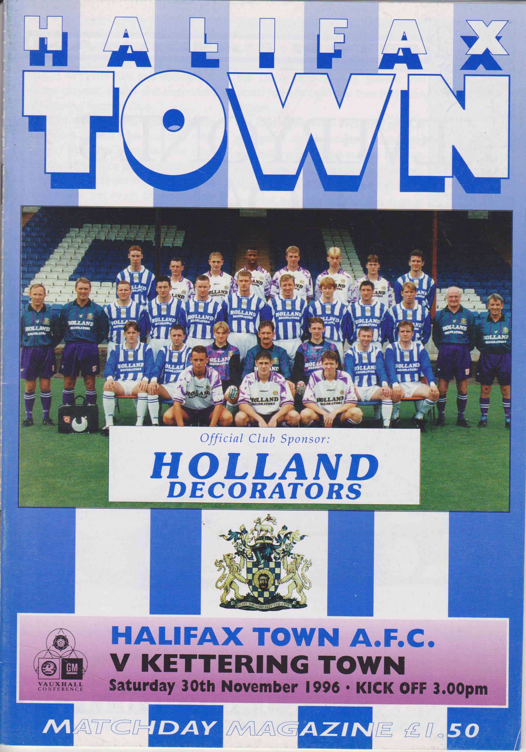 Halifax Town v Kettering Town  11-Nov-1995