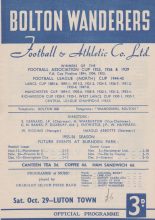 Bolton Wanderers v Luton Town  29-Oct-1955