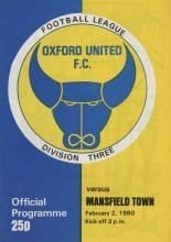Oxford United v Mansfield Town  02-Feb-1980