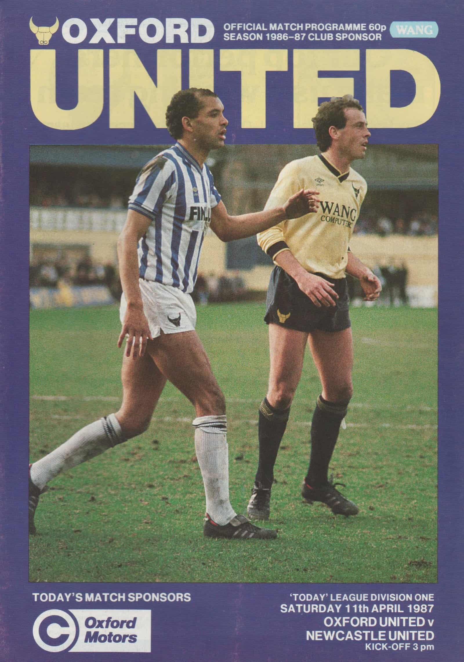 Oxford United v Newcastle United  11-Apr-1987
