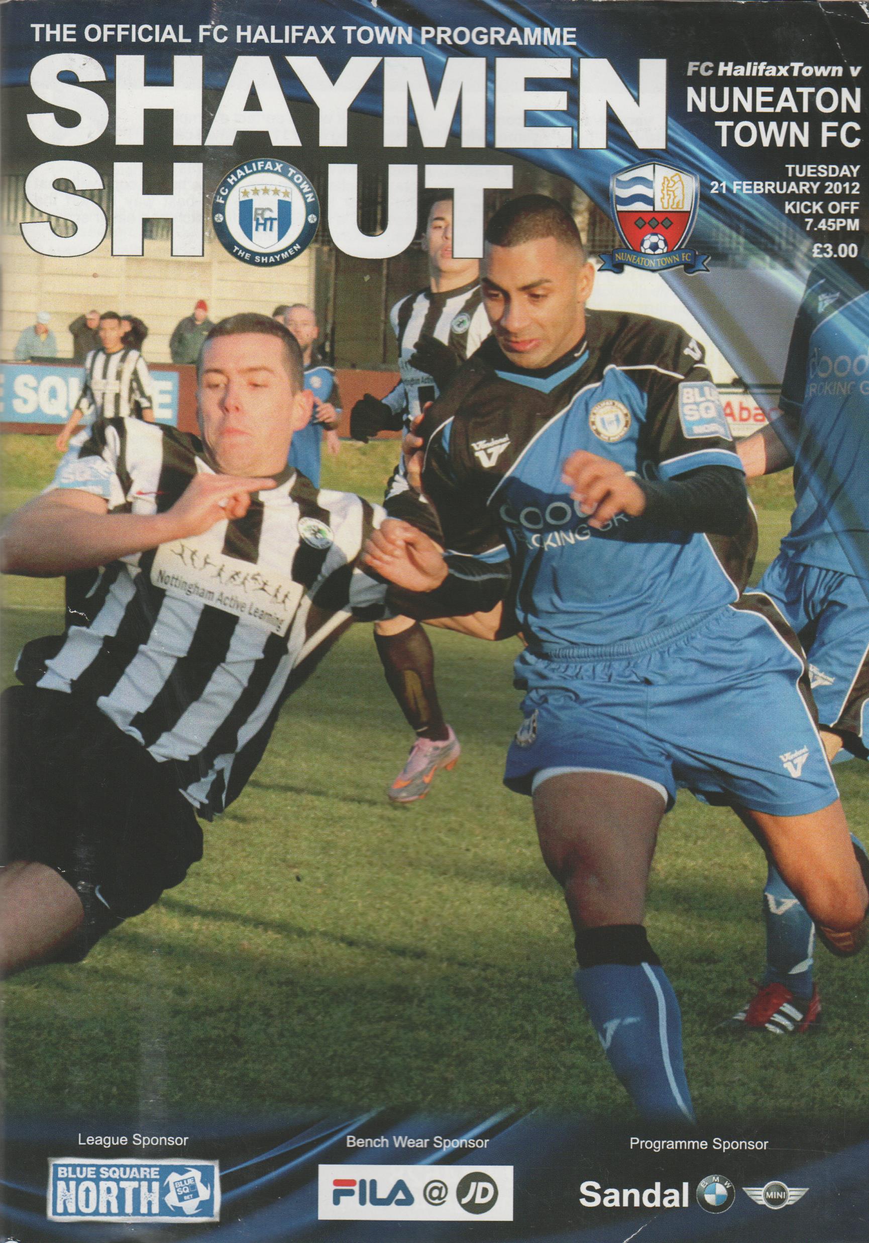 Halifax Town v Nuneaton Town  21-Feb-2012