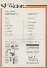 Watford Reserves v Oxford United Reserves  11-Feb-1984