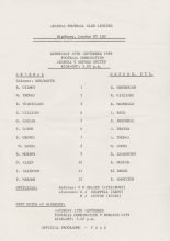 Arsenal Reserves v Oxford United Reserves 10-Sep-1986