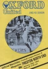 Oxford United v Preston North End  29-Jan-1983