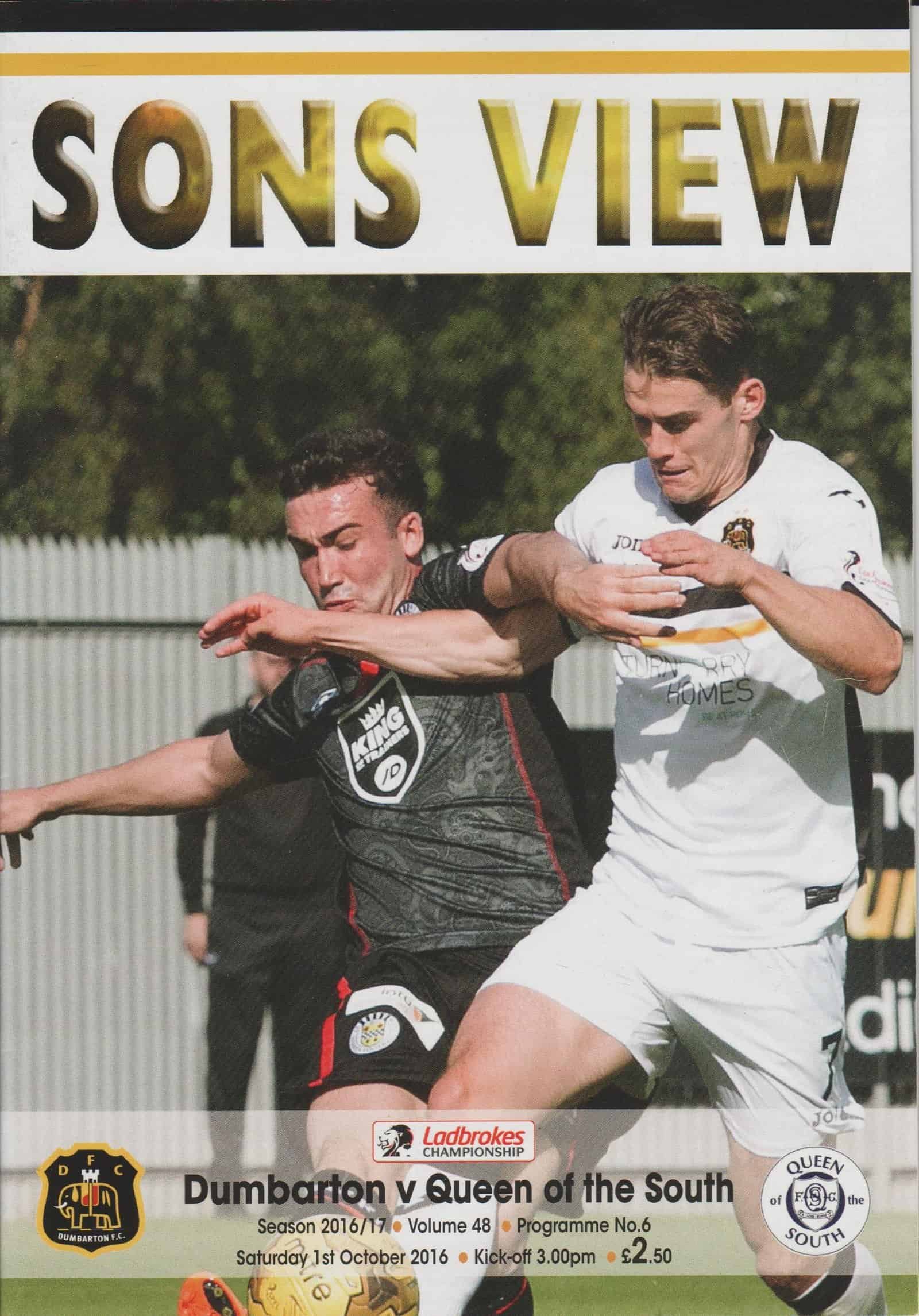 Dumbarton v Queen of the South   01-Oct-2016