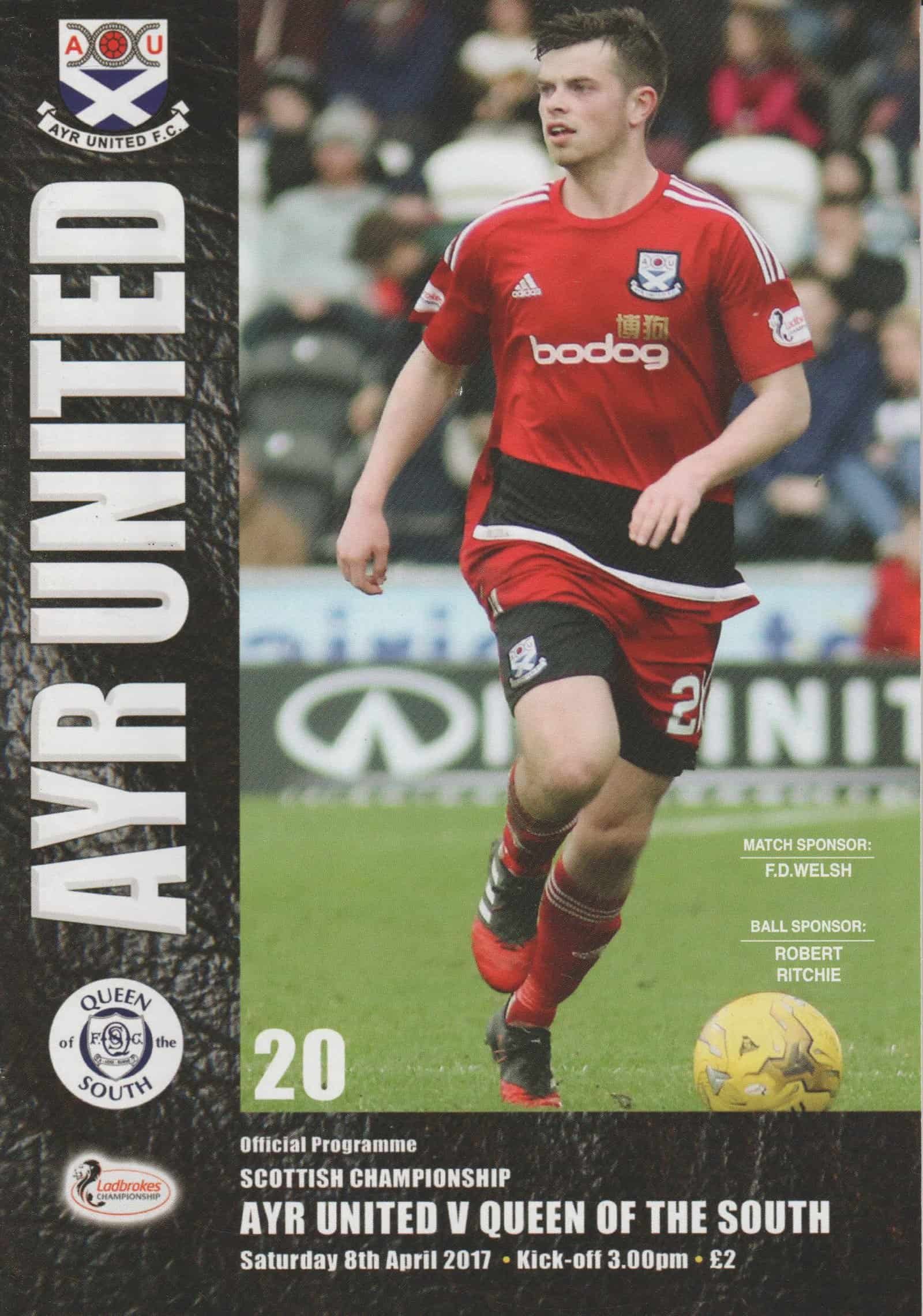 Ayr United v Queen of the South  08-Apr-2017