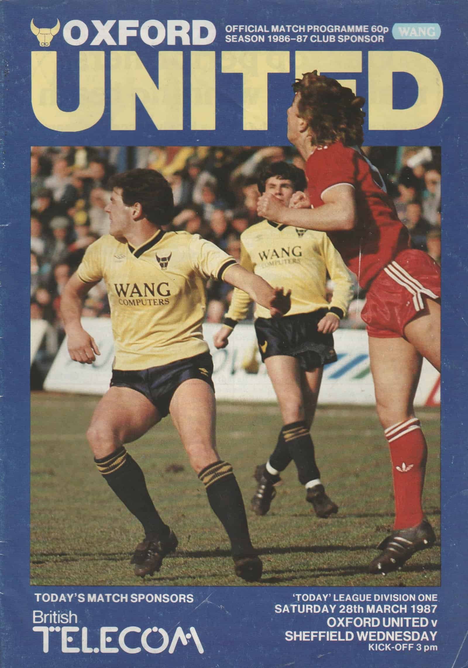 Oxford United v Sheffield Wednesday   28-Mar-1987