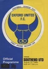 Oxford United v Southend United  13-Aug-1980
