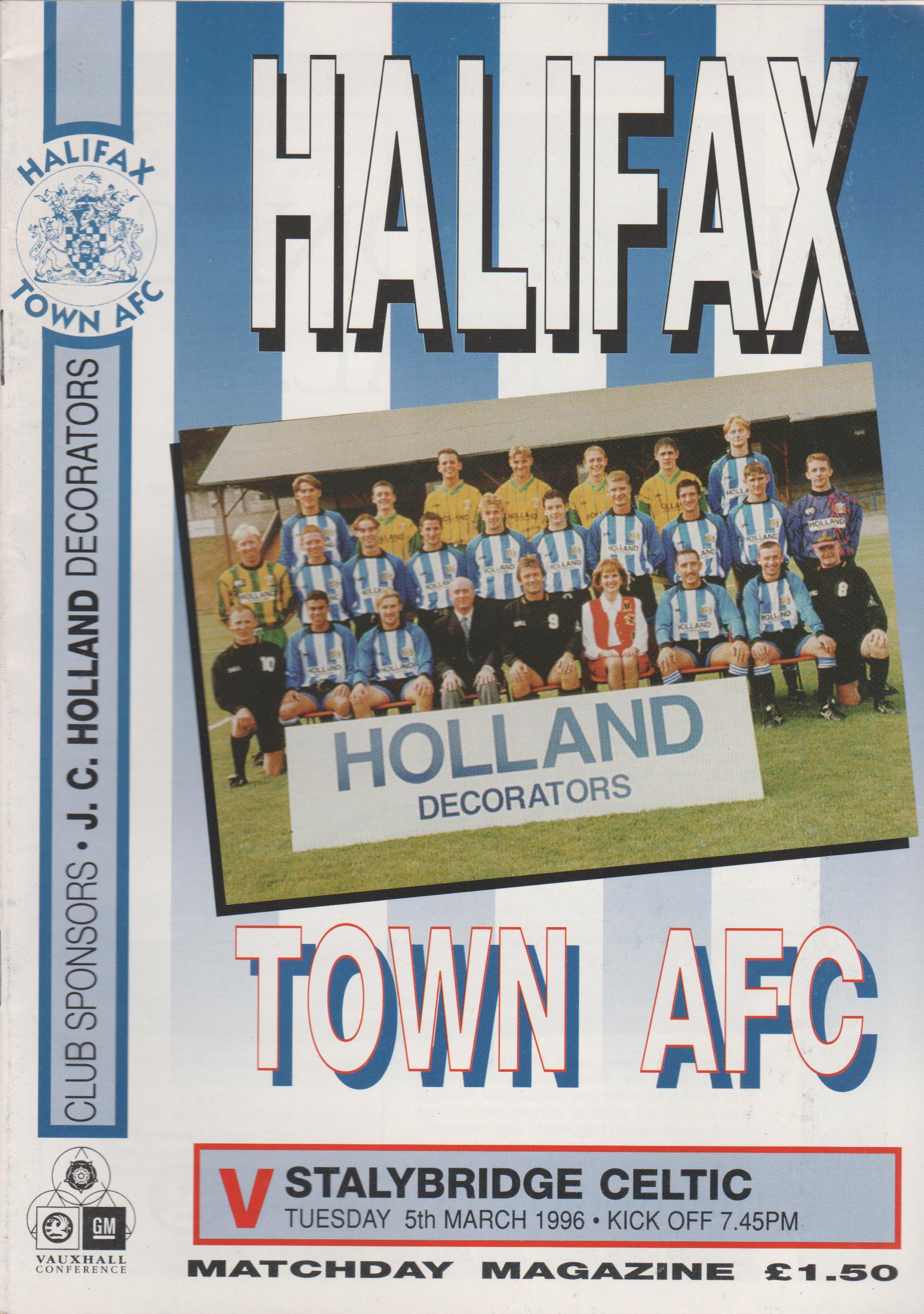 Halifax Town v Stalybridge Celtic  05-Mar-1996