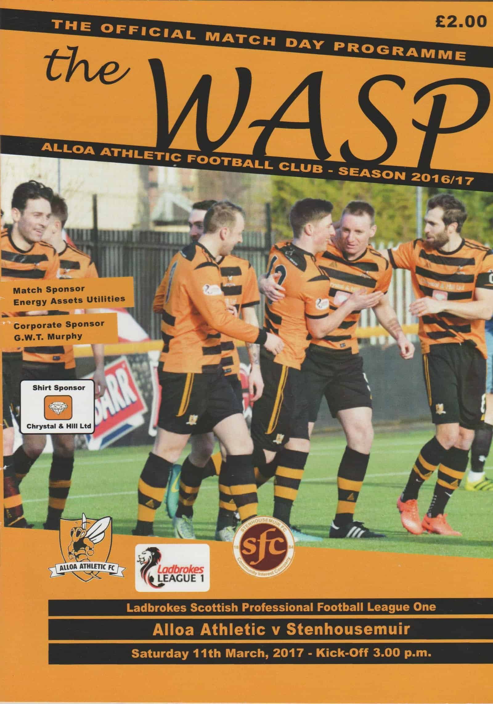 Alloa Athletic v Stenhousemuir  11-Mar-2017