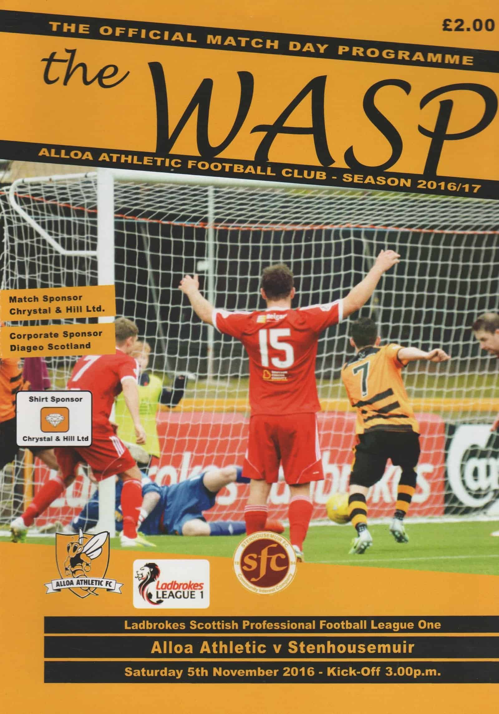 Alloa Athletic v Stenhousemuir  06-Nov-2016