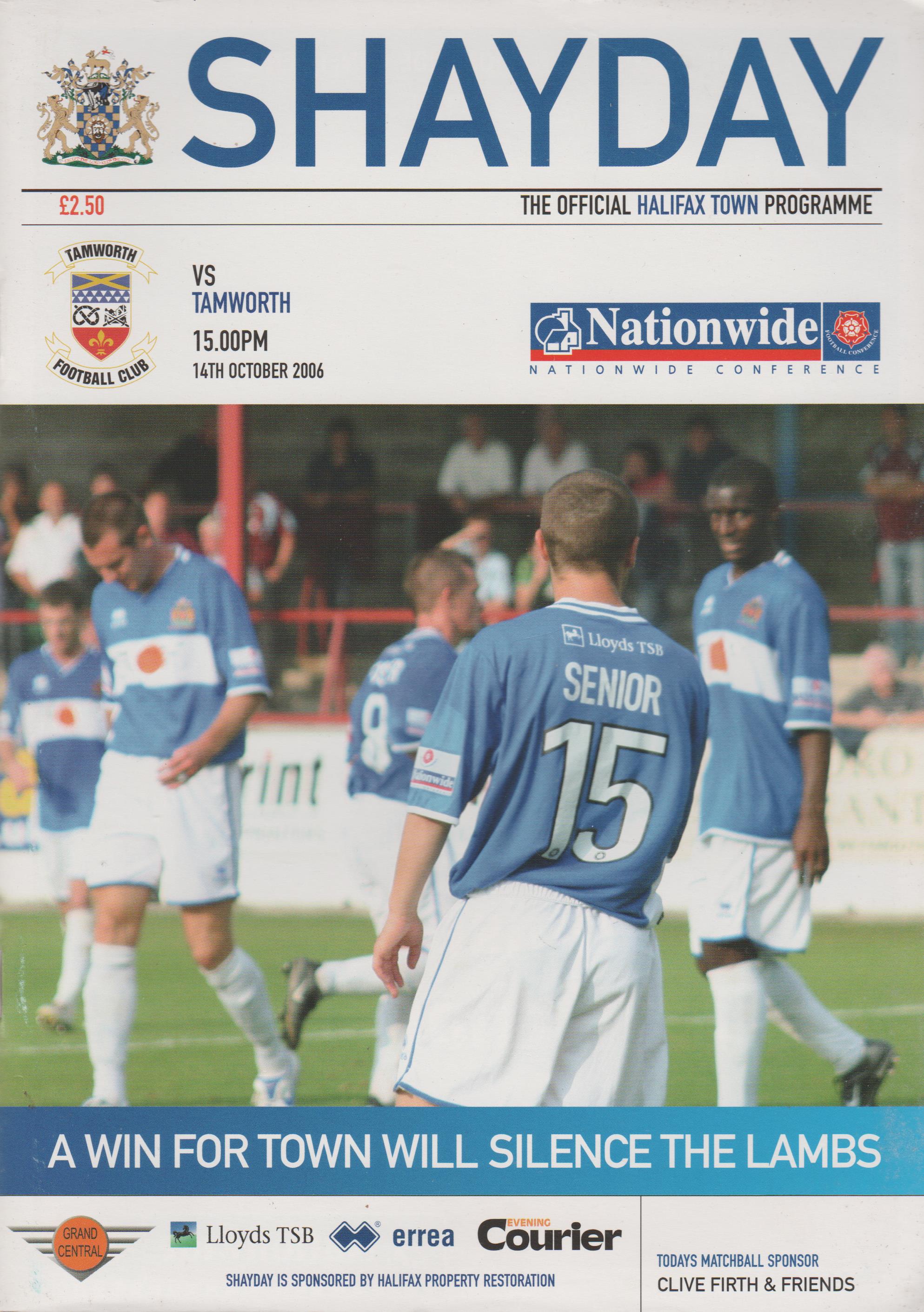 FC Halifax Town v Tamworth  14-Oct-2006