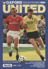 Oxford United v Tottenham Hotspur  22-Nov-1986