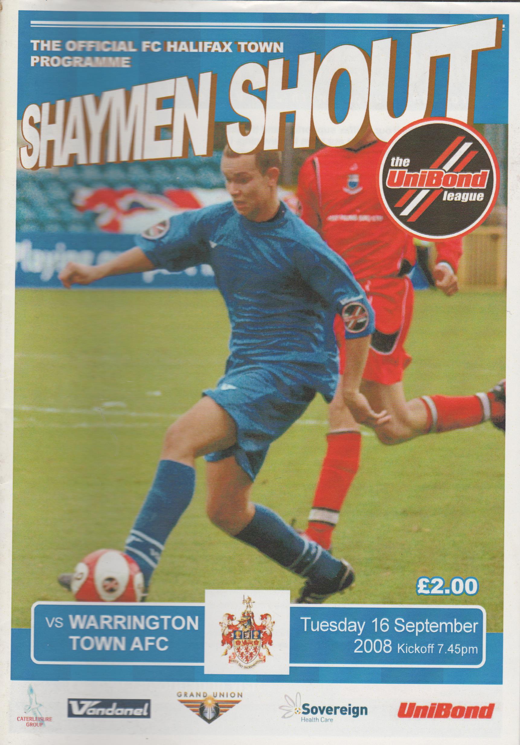FC Halifax Town v Warrington Town 16-Sep-2008