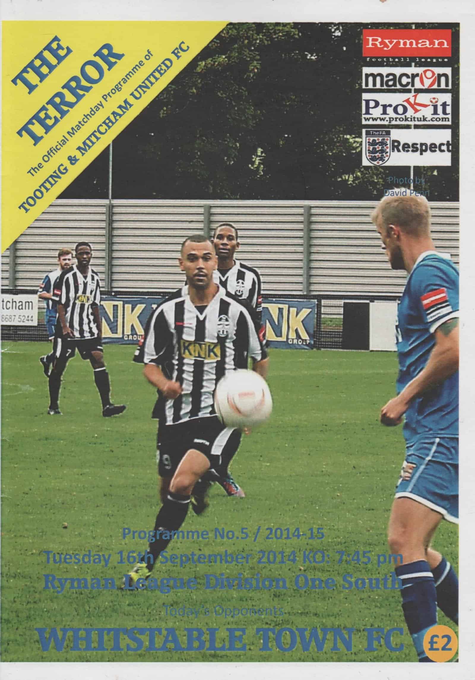 Tooting & Mitcham United v Whitstable Town  16-Sep-2014