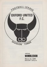 Oxford United v Wimbledon  19-Mar-1980