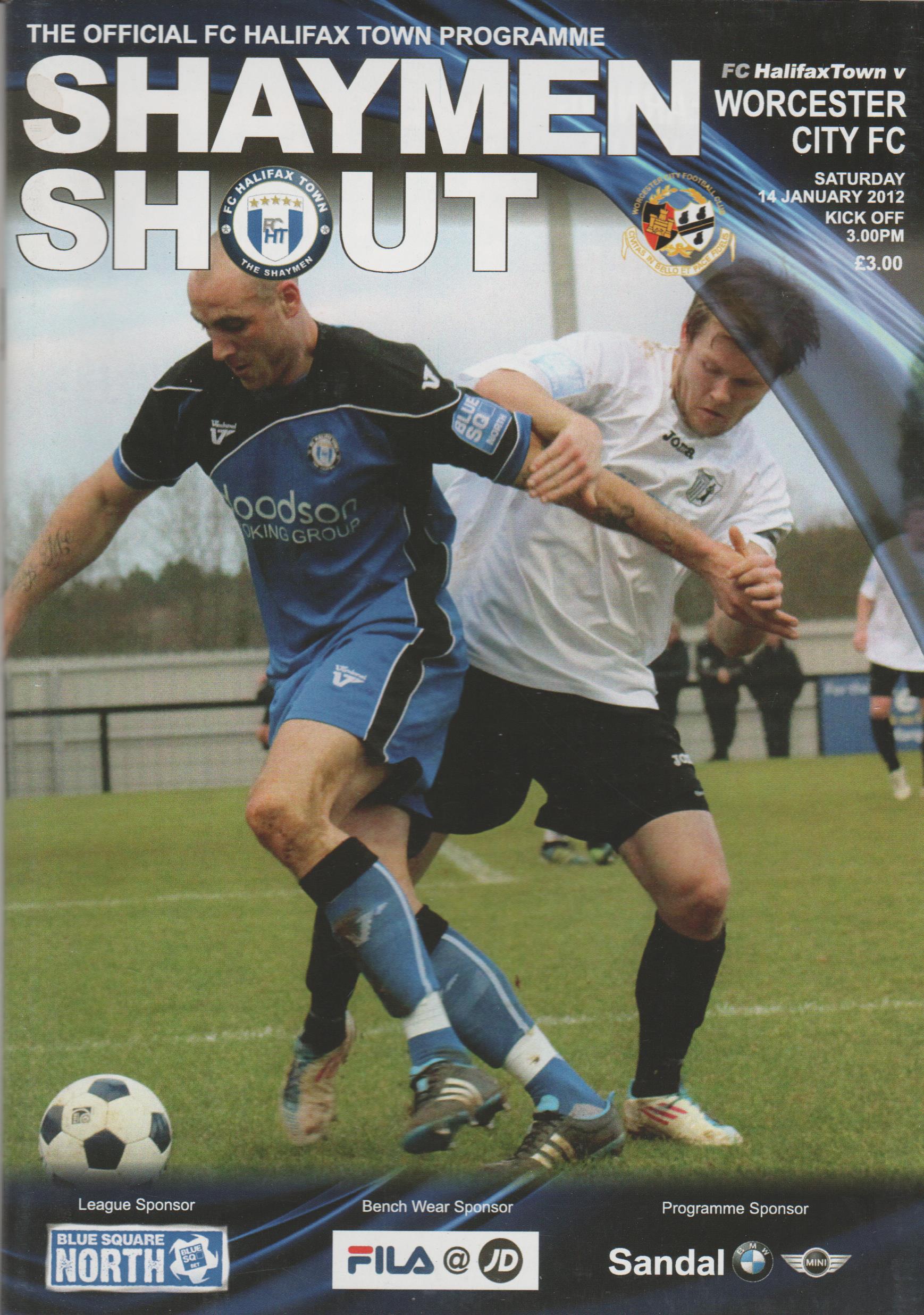Halifax Town v Worcester City 14-Jan-2012