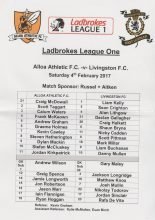 Alloa Athletic v Livingston 04-Feb-2017