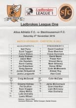 Alloa Athletic v Stenhousemuir  05-Nov-2016