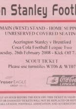 Accrington Stanley v Brentford 26-Feb-2008