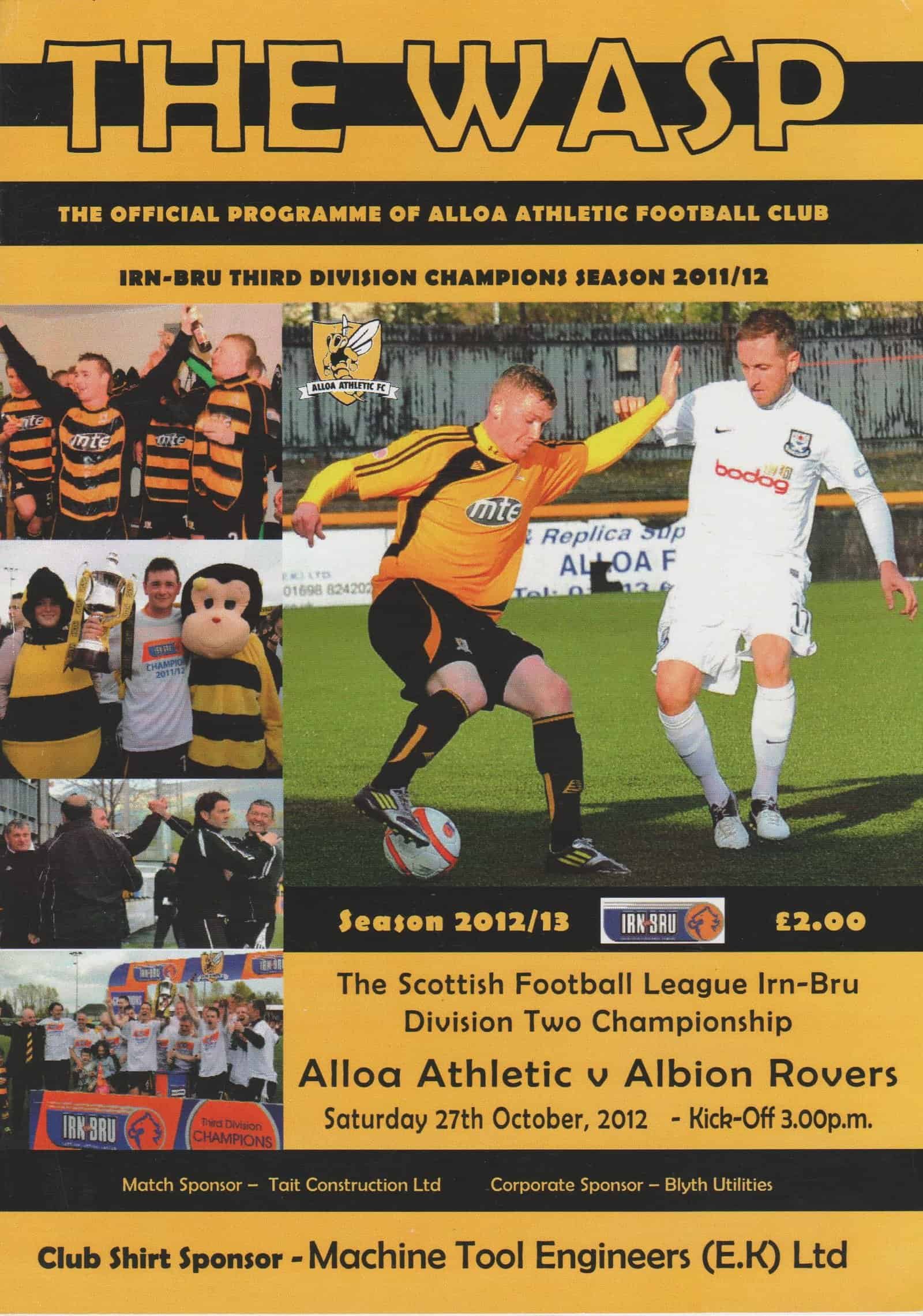 Alloa Athletic v Albion Rovers 27-Oct-2012