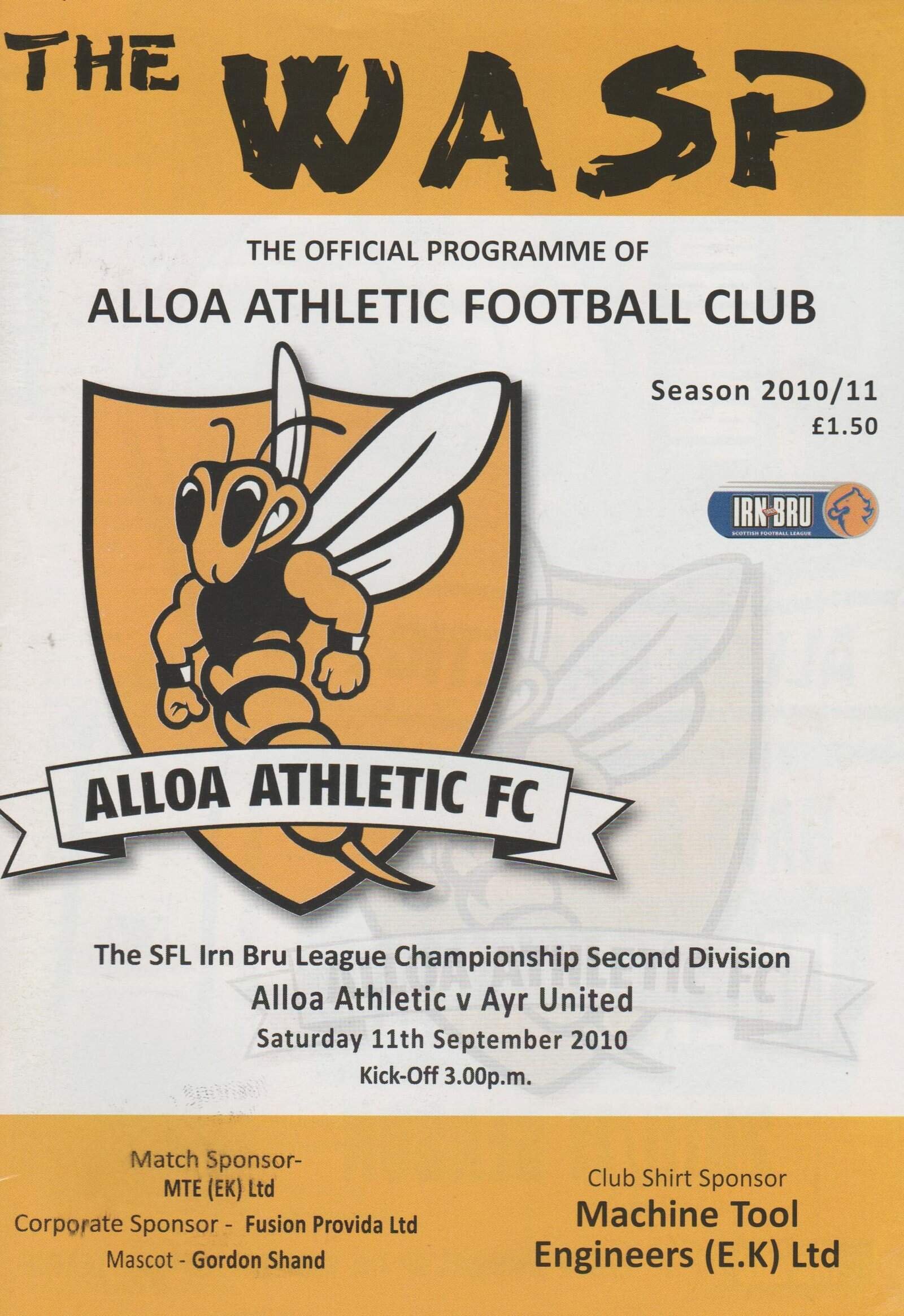 Alloa Athletic v Ayr United 11-Sep-2010