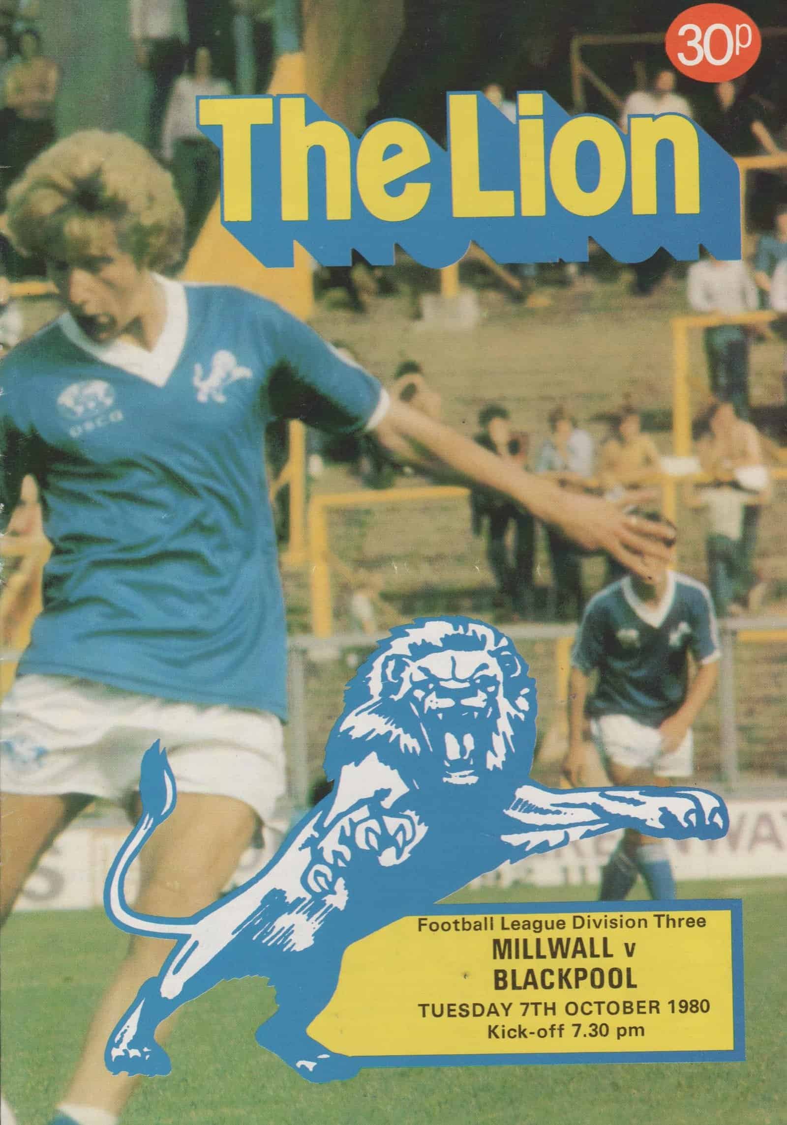 Millwall v Blackpool   07-Oct-1980