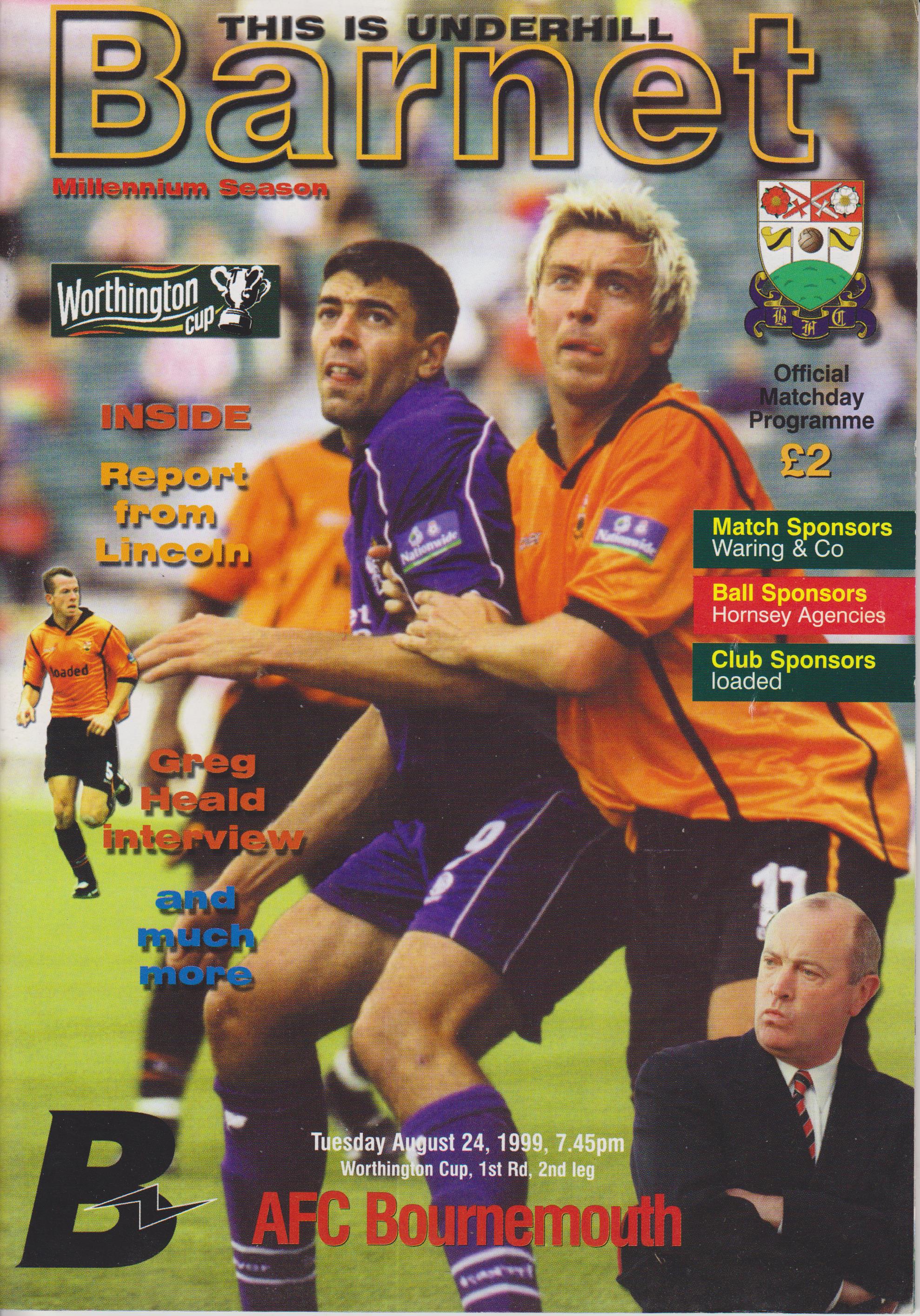 Barnet v AFC Bournemouth  24-Aug-1999