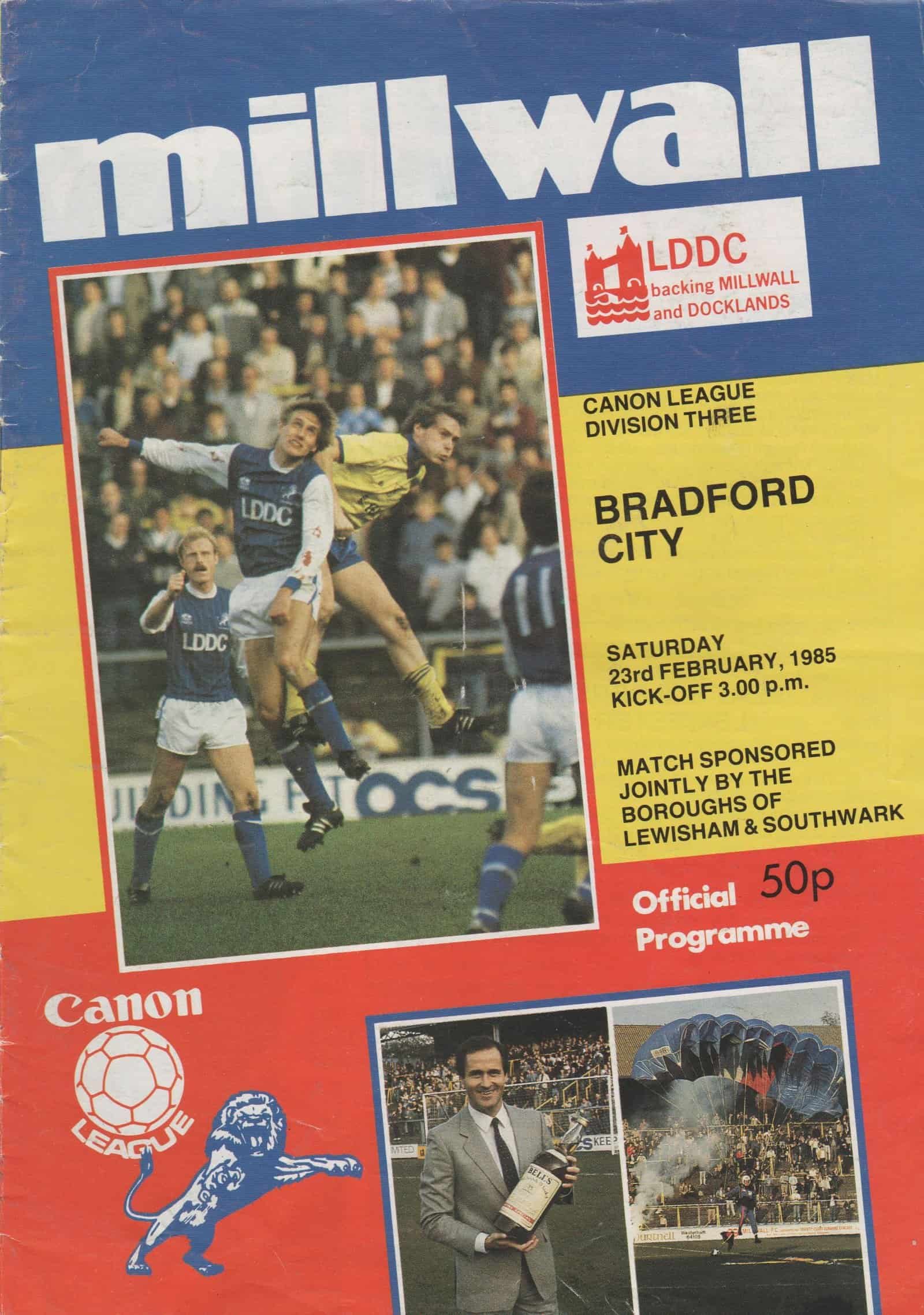 Millwall v Bradford City   23-Feb-1985