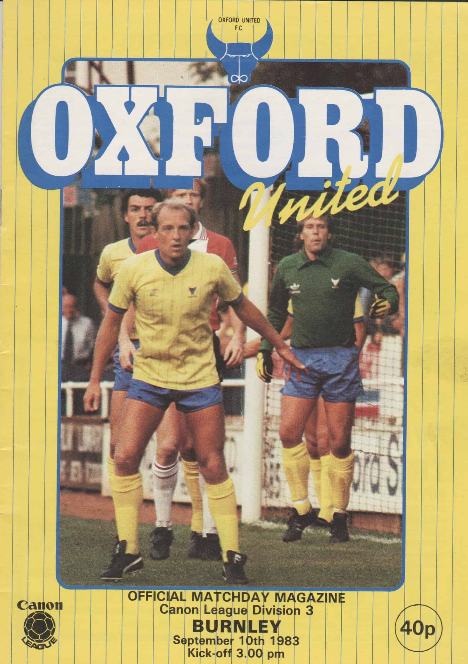 Oxford United v Burnley 10-Sep-1983