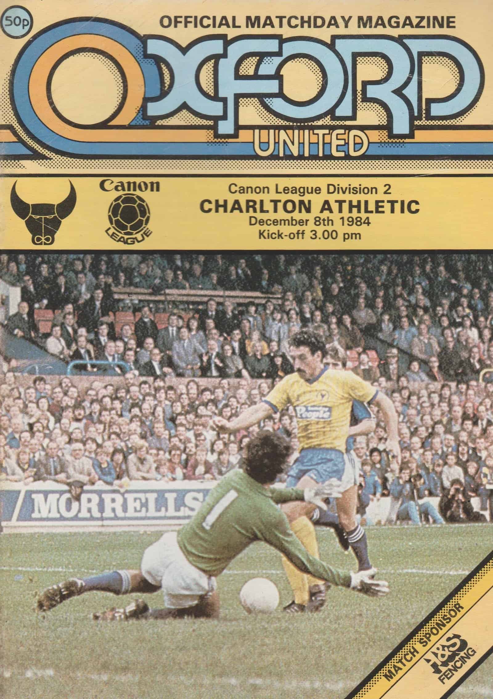 Oxford United v Charlton Athletic  08-Dec-1984