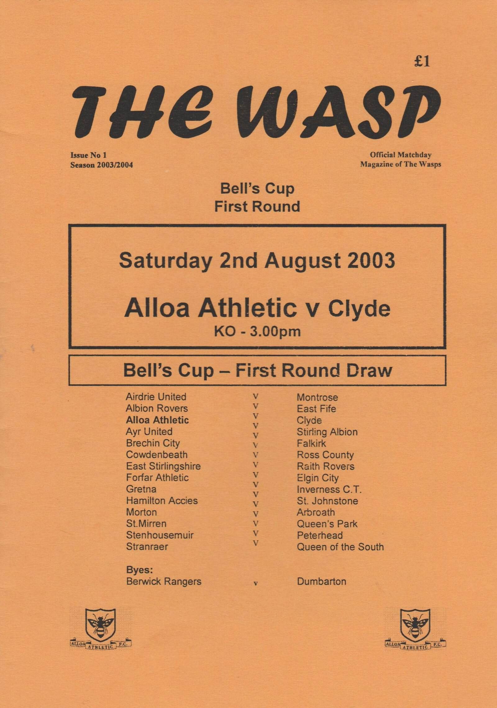 Alloa Athletic v Clyde 02-Aug-2003