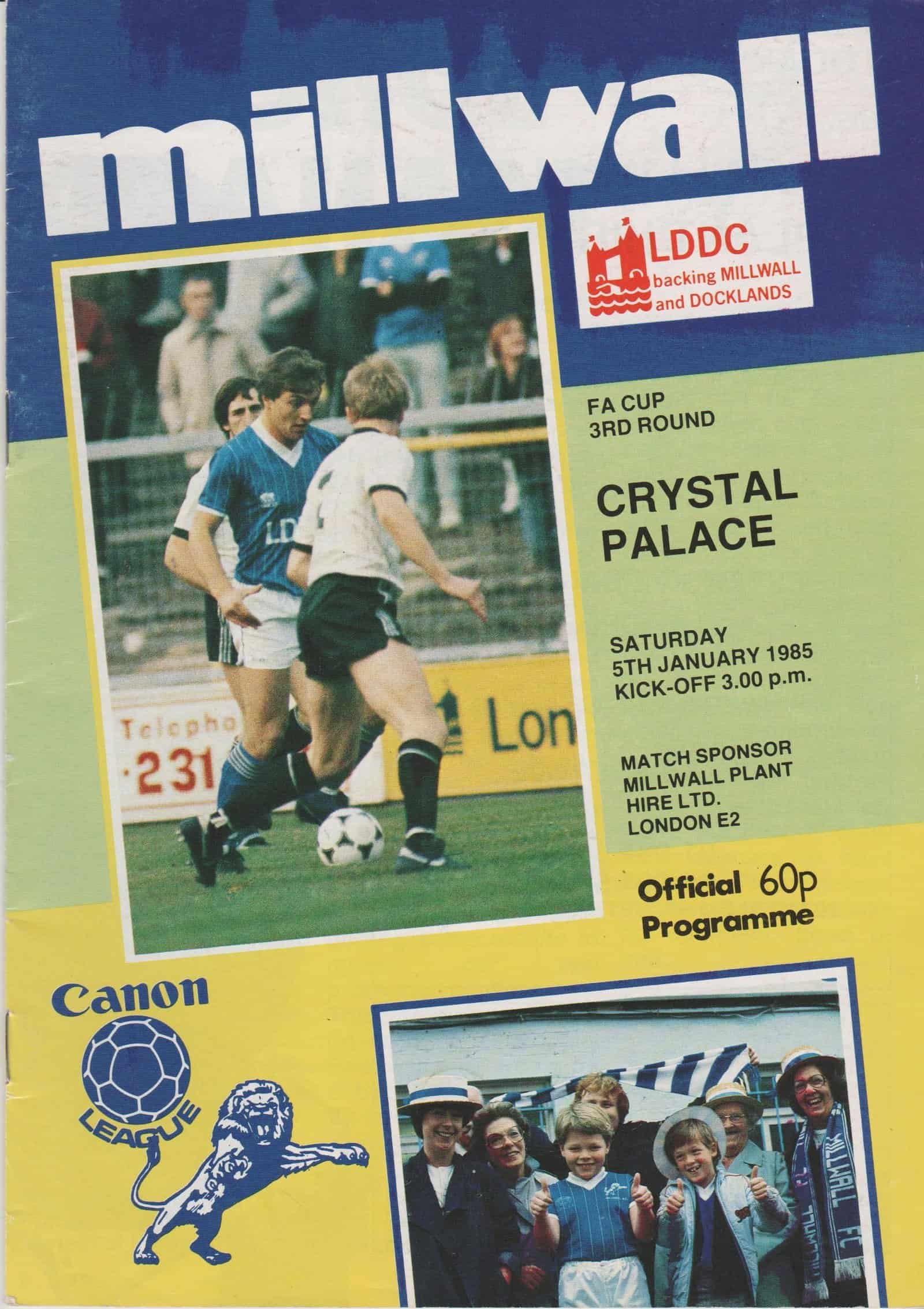Millwall v Crystal Palace 05-Jan-1985