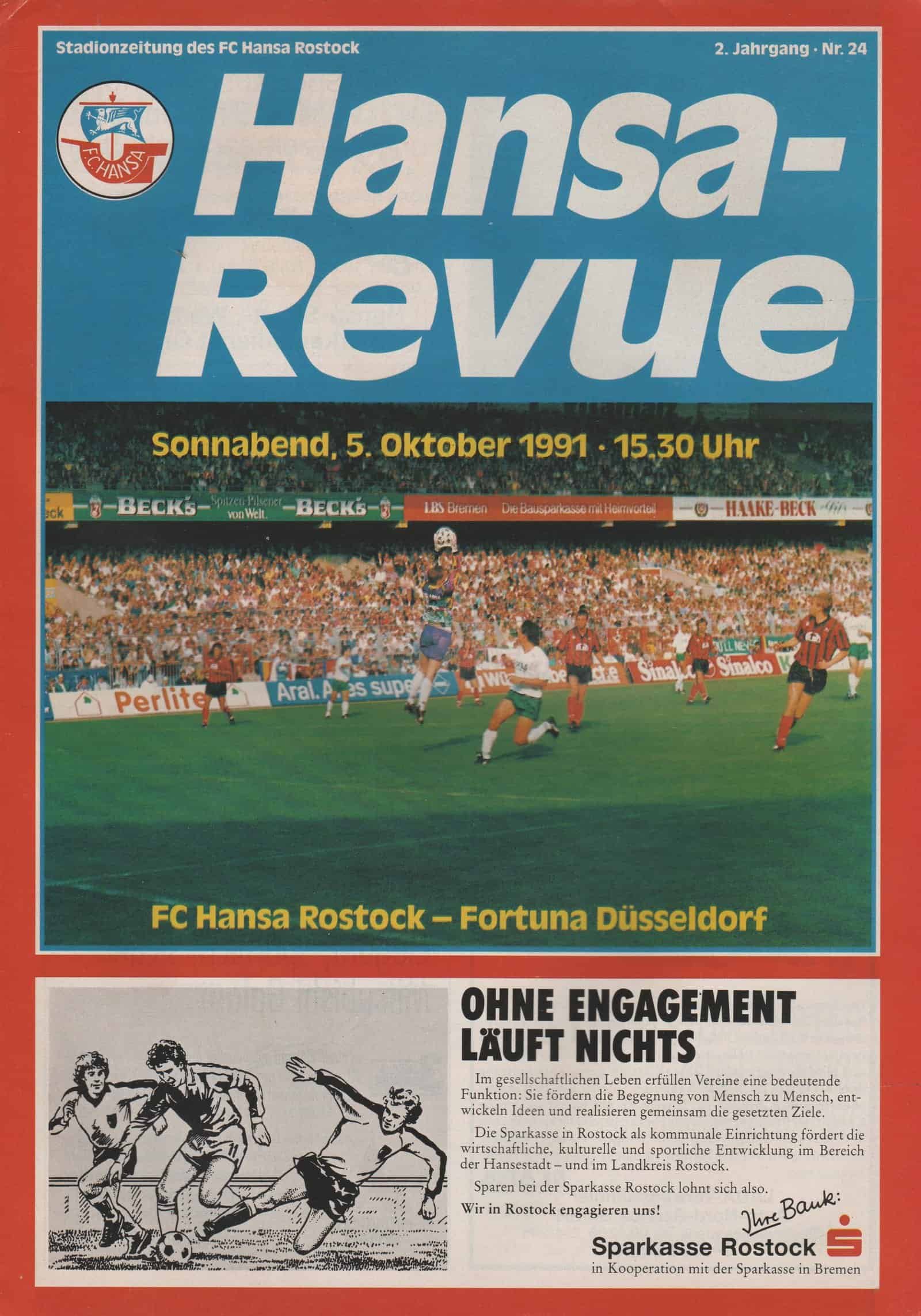 Hansa Rostock v Fortuna Düsseldorf   05-Oct-1991