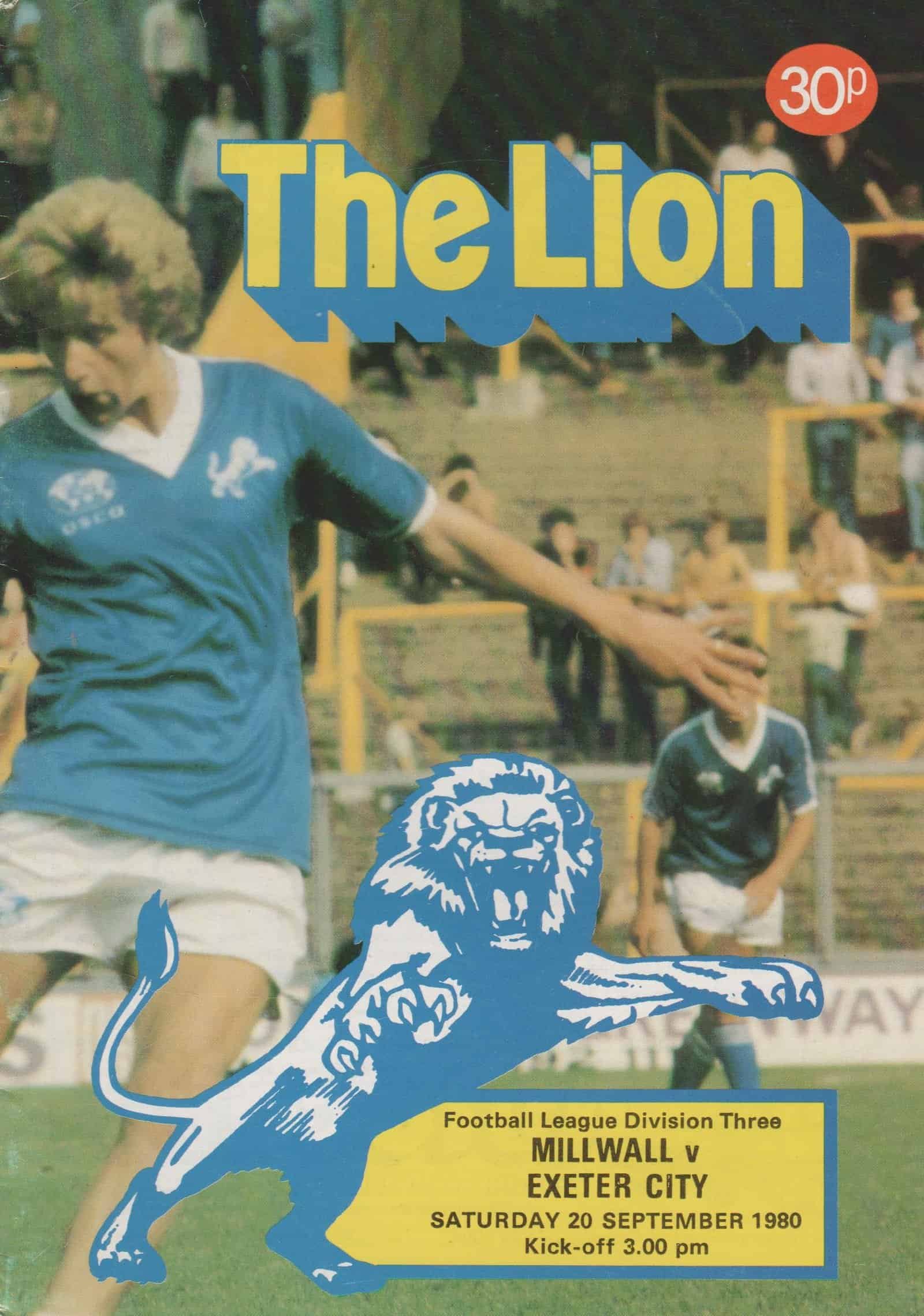 Millwall v Exeter City 20-Sep-1980