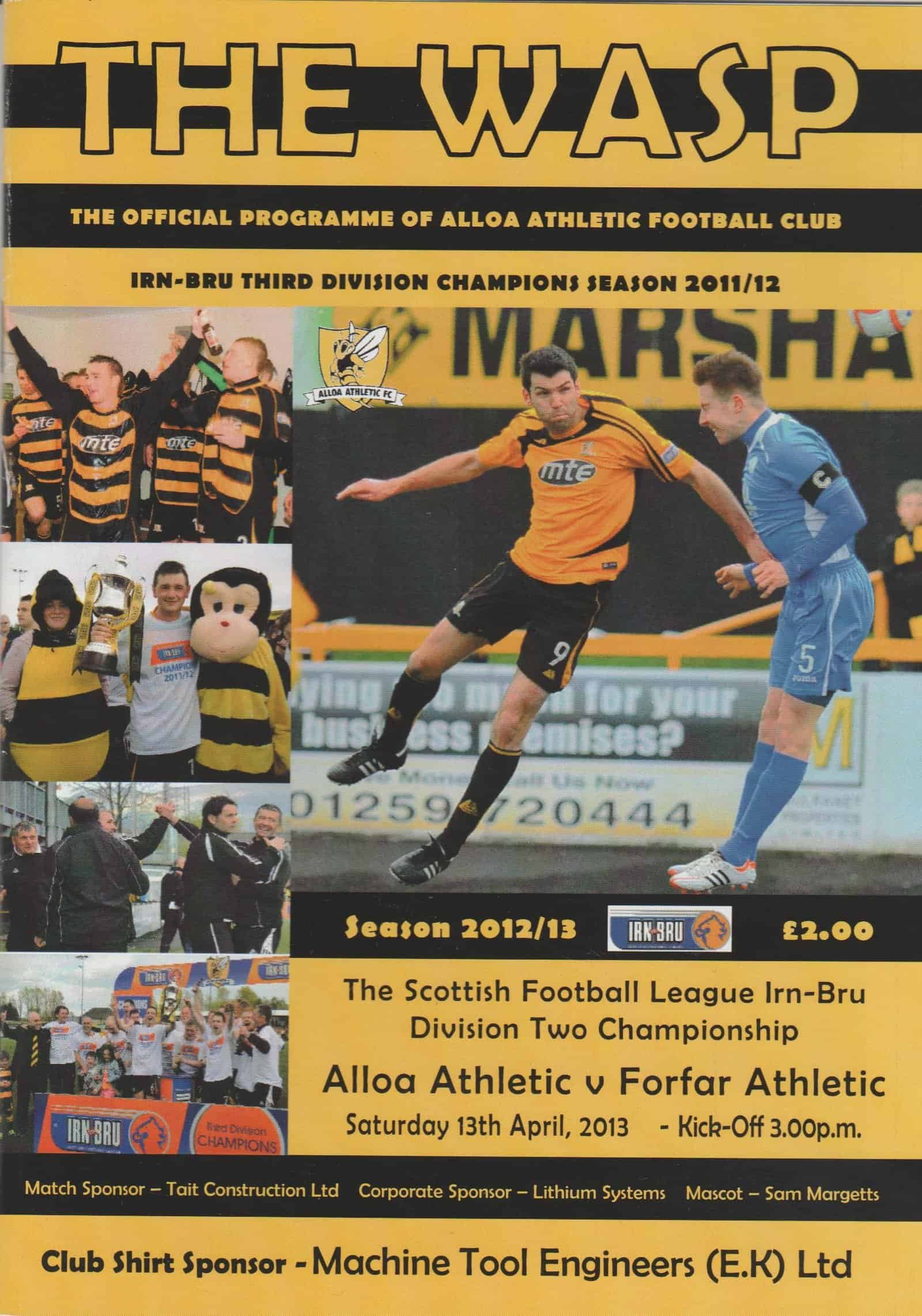 Alloa Athletic v Forfar Athletic  13-Apr-2013