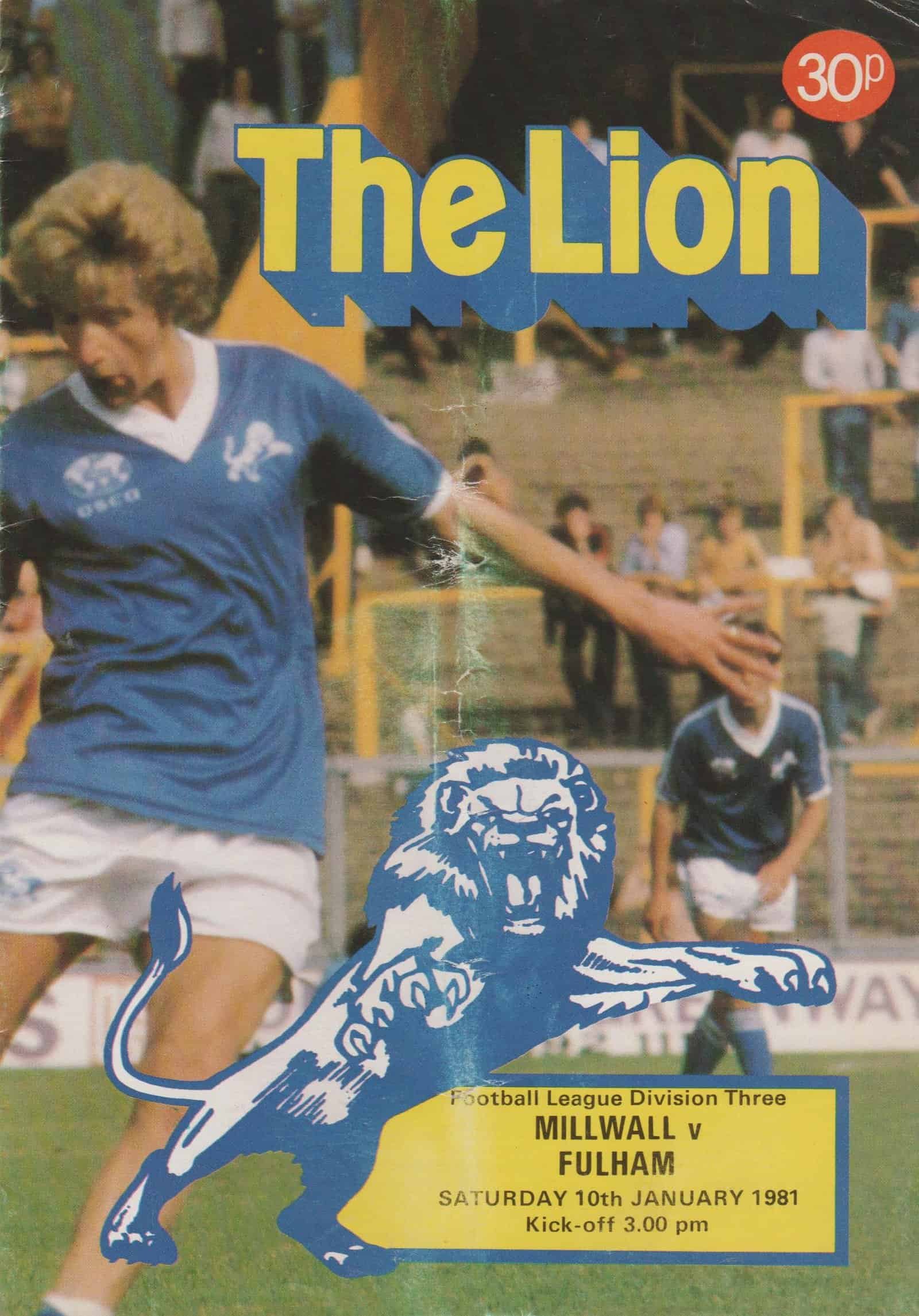 Millwall v Fulham 10-Jan-1981