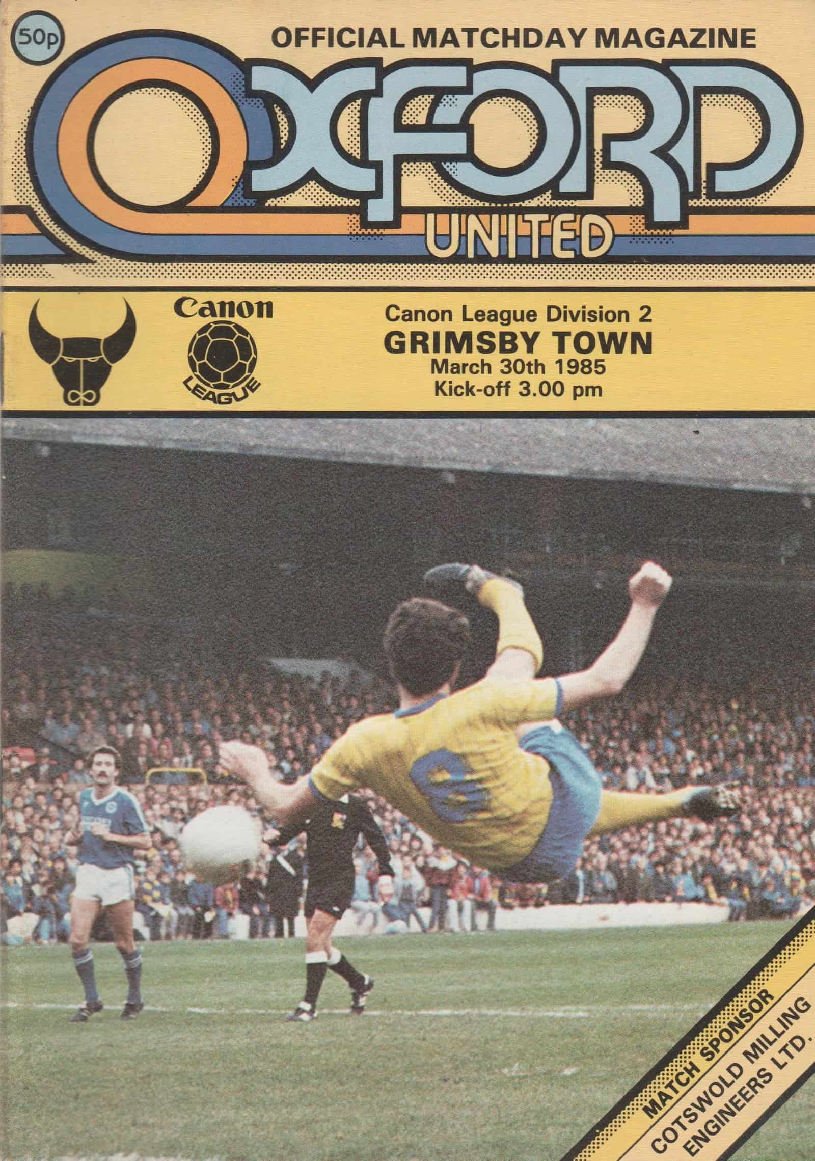 Oxford United v Grimsby Town  30-Mar-1985