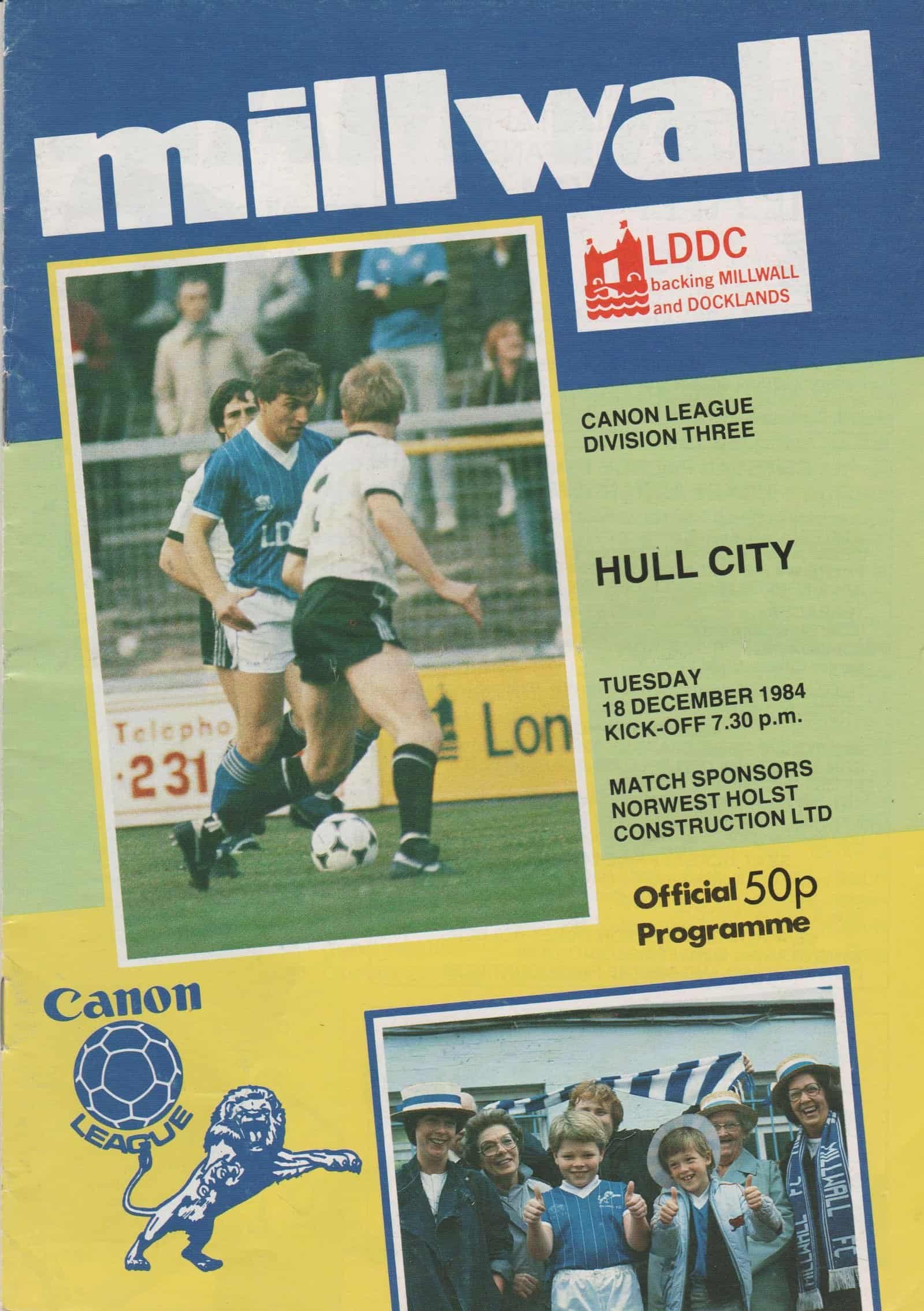 Millwall v Hull City  19-Dec-1984