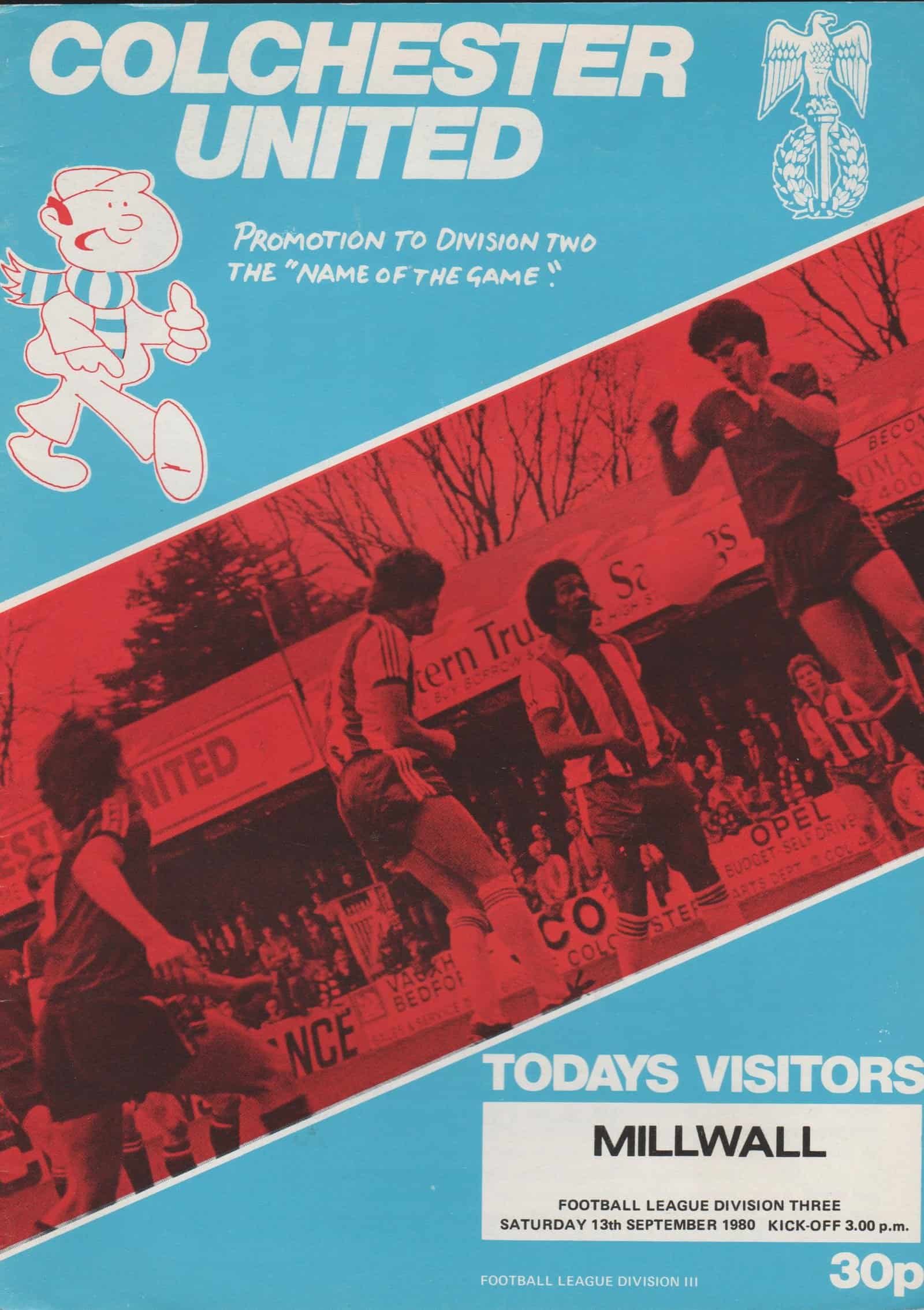Colchester United v Millwall 13-Sep-1980