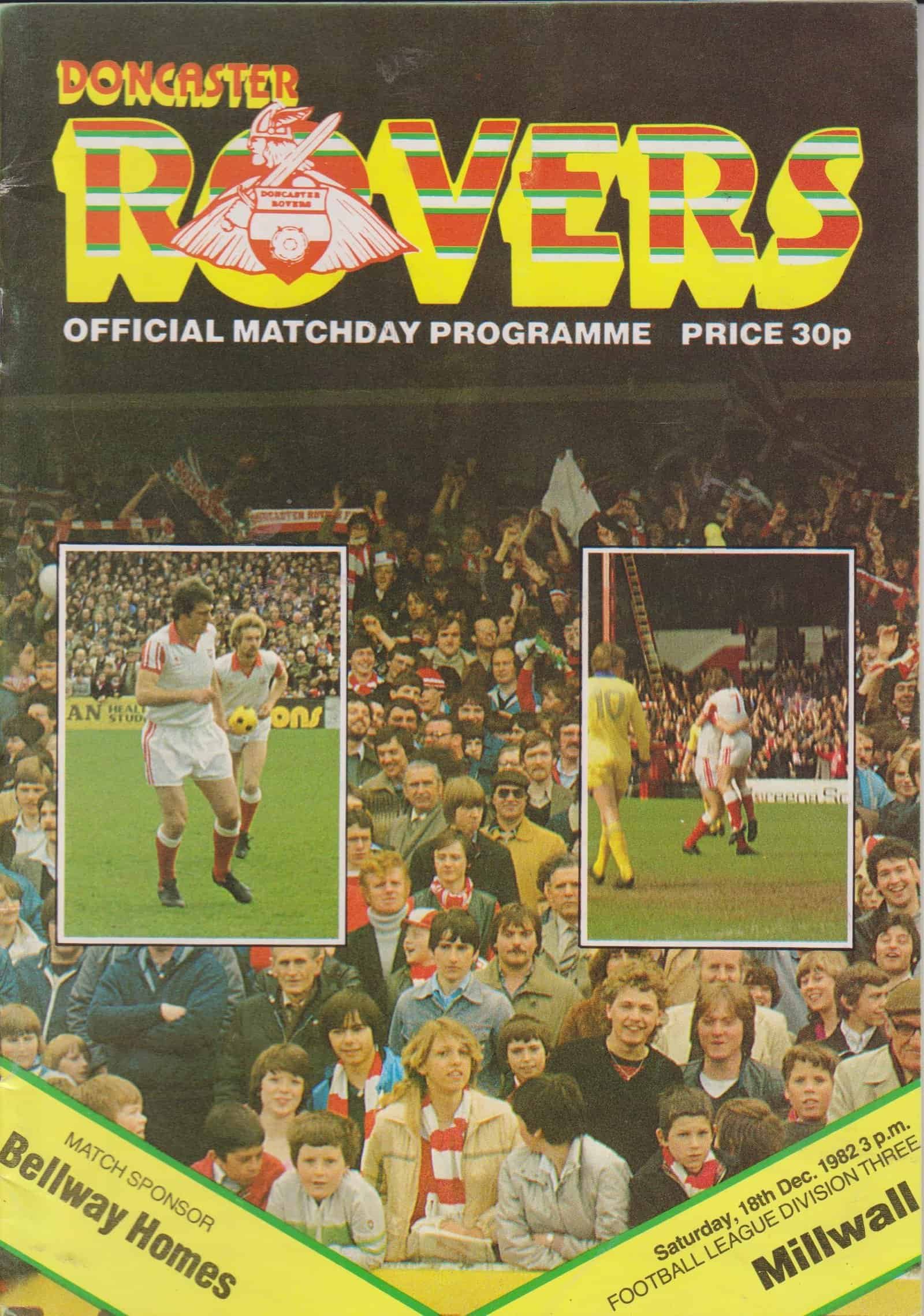 Doncaster Rovers v Millwall 18-Dec-1982