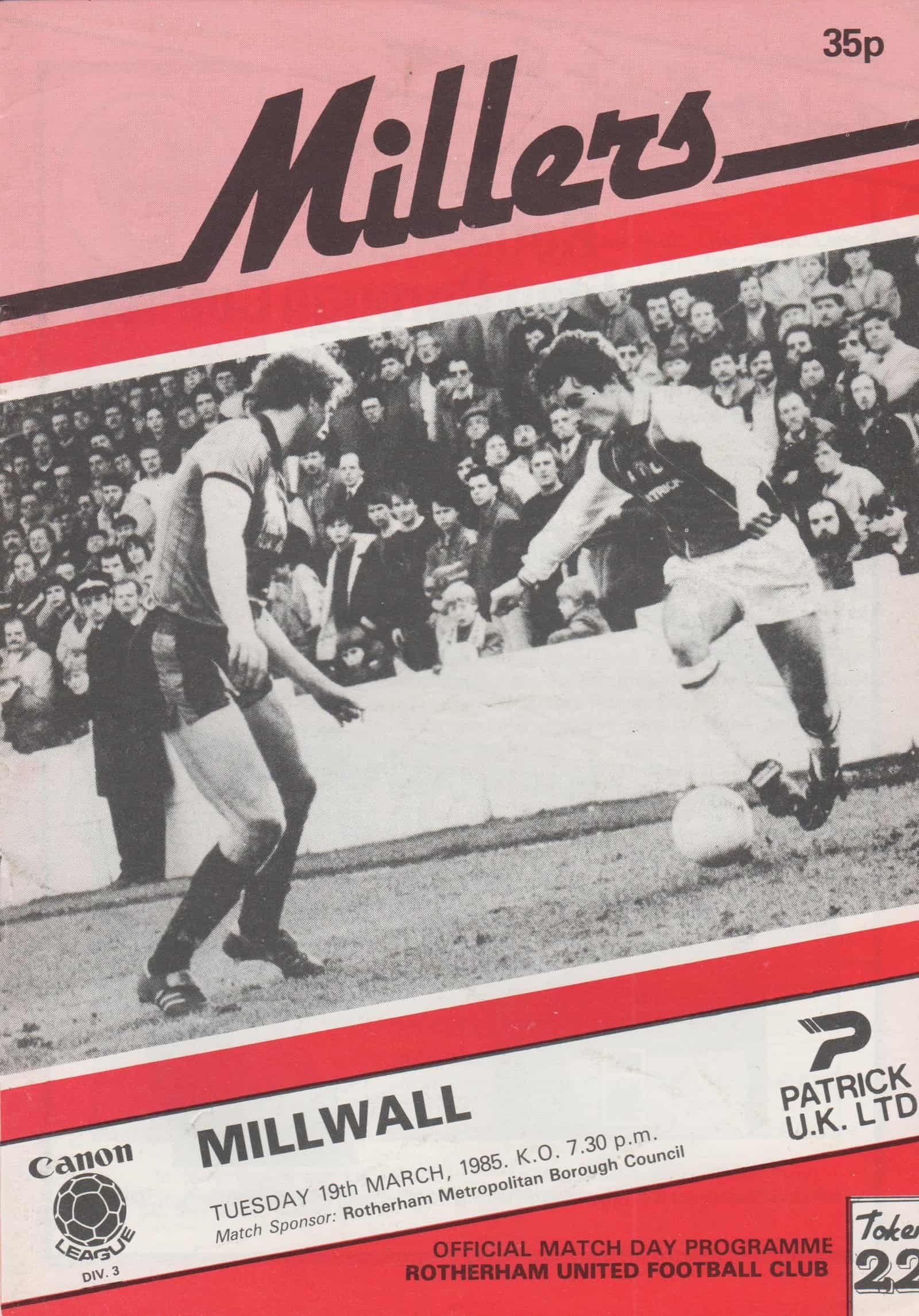 Rotherham United v Millwall 19-Mar-1985